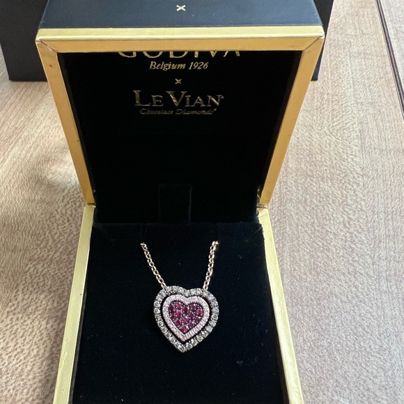 Brand New- Levian chocolate red heart necklace - Picture 2 of 4